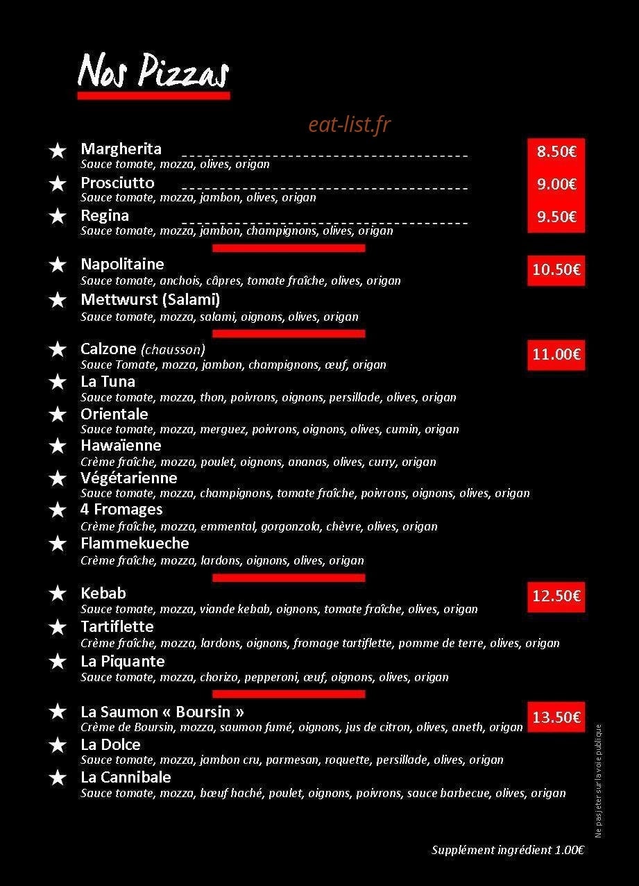 Authentic Pizza — carte page 2