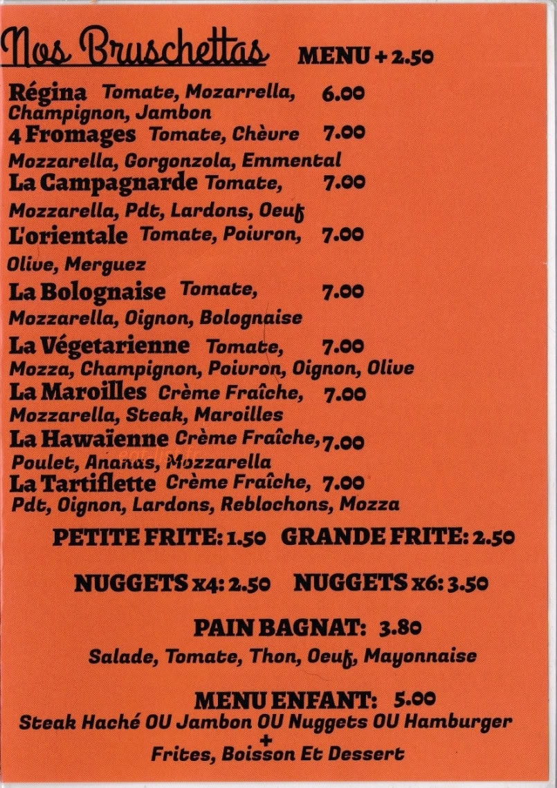 Aux bons gourmands — carte page 3