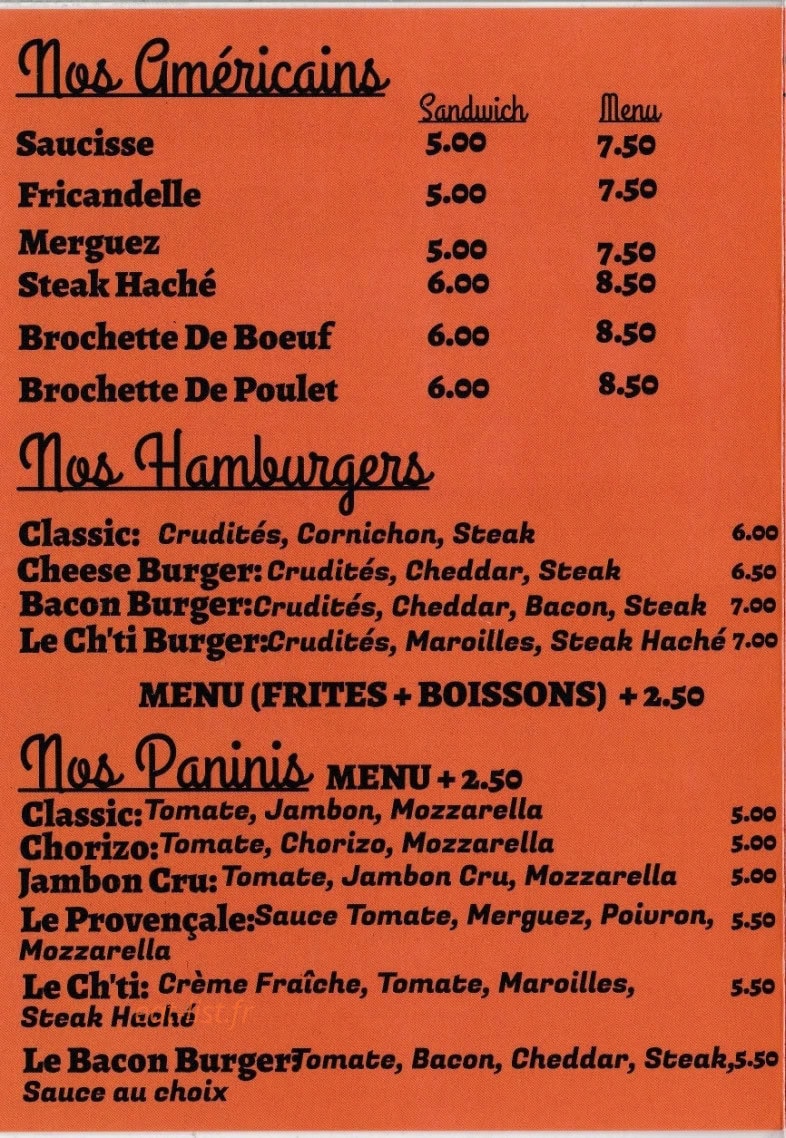 Aux bons gourmands — carte page 2