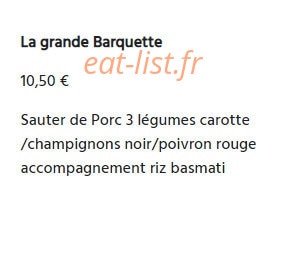 Carte et menu de Aux Cascades Des Délices Reunionnais à Chambretaud — La grande Barquette