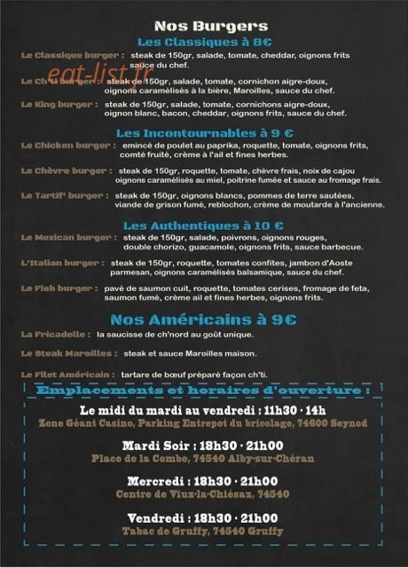Aux Ch'tis Oignons — carte page 1