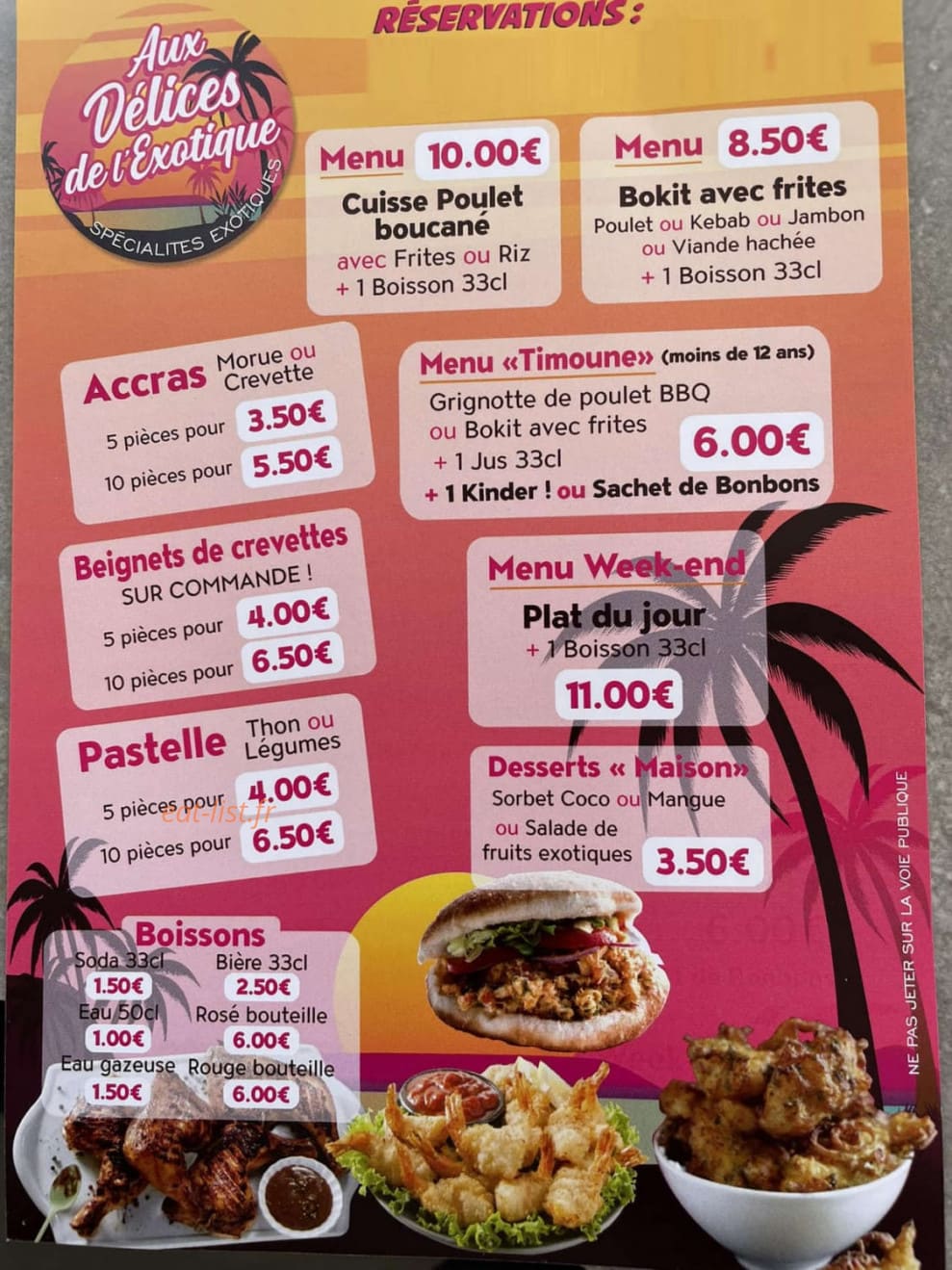 Aux délices de L’exotique - Food Truck à Saint Hilaire De Riez - menu ...