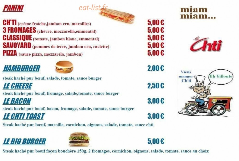 Aux frites du Ch'ti — carte page 2