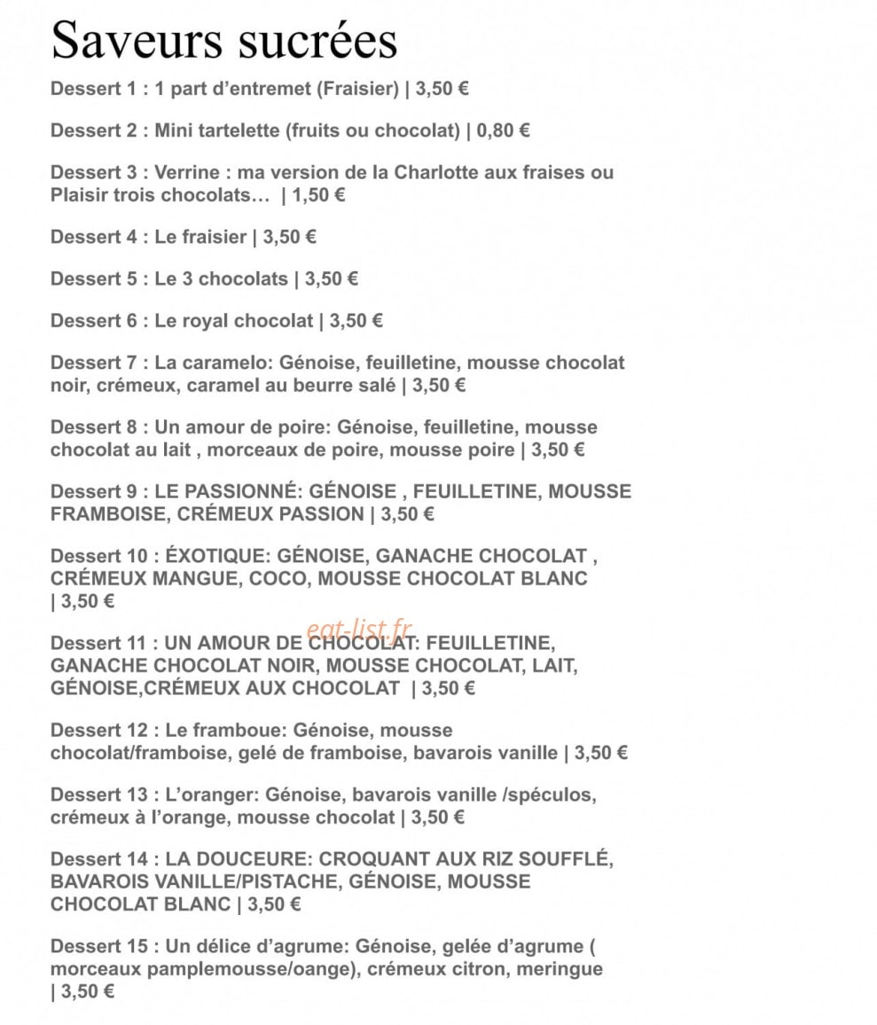 Aux saveurs d'elodie — carte page 4