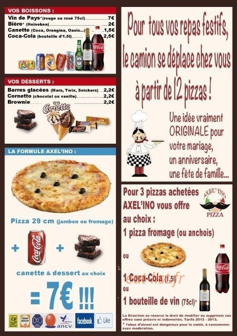 Axel'ino Pizza — carte page 2