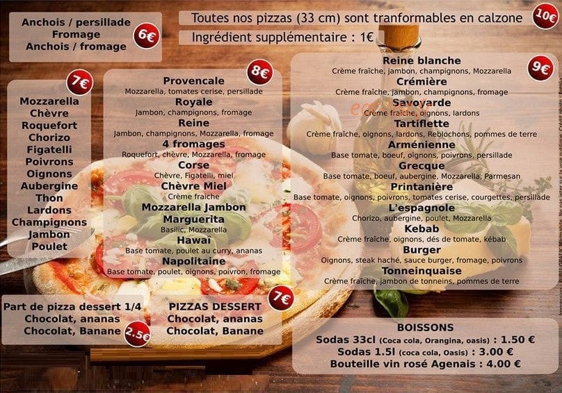 Ayo Pizza — carte page 1