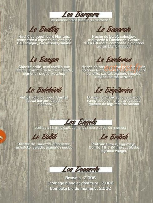 B-Gourmet — carte page 1