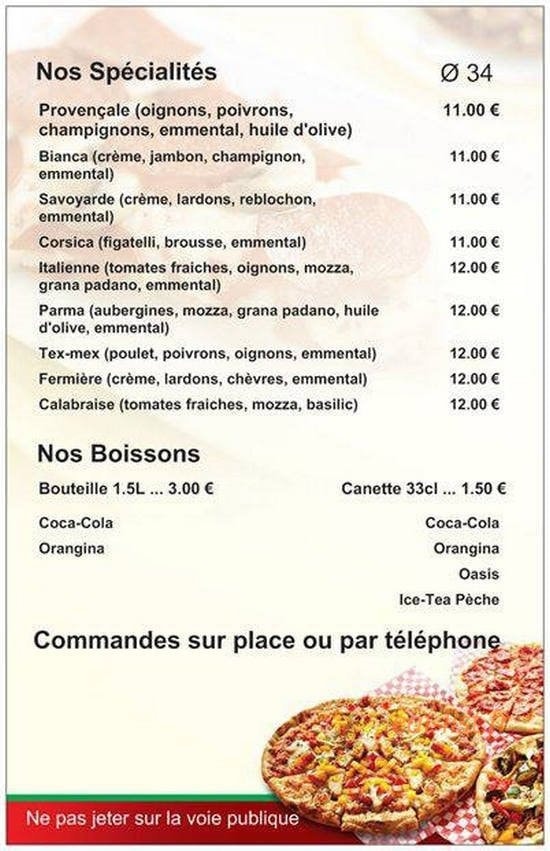 Balanina Pizza — carte page 2