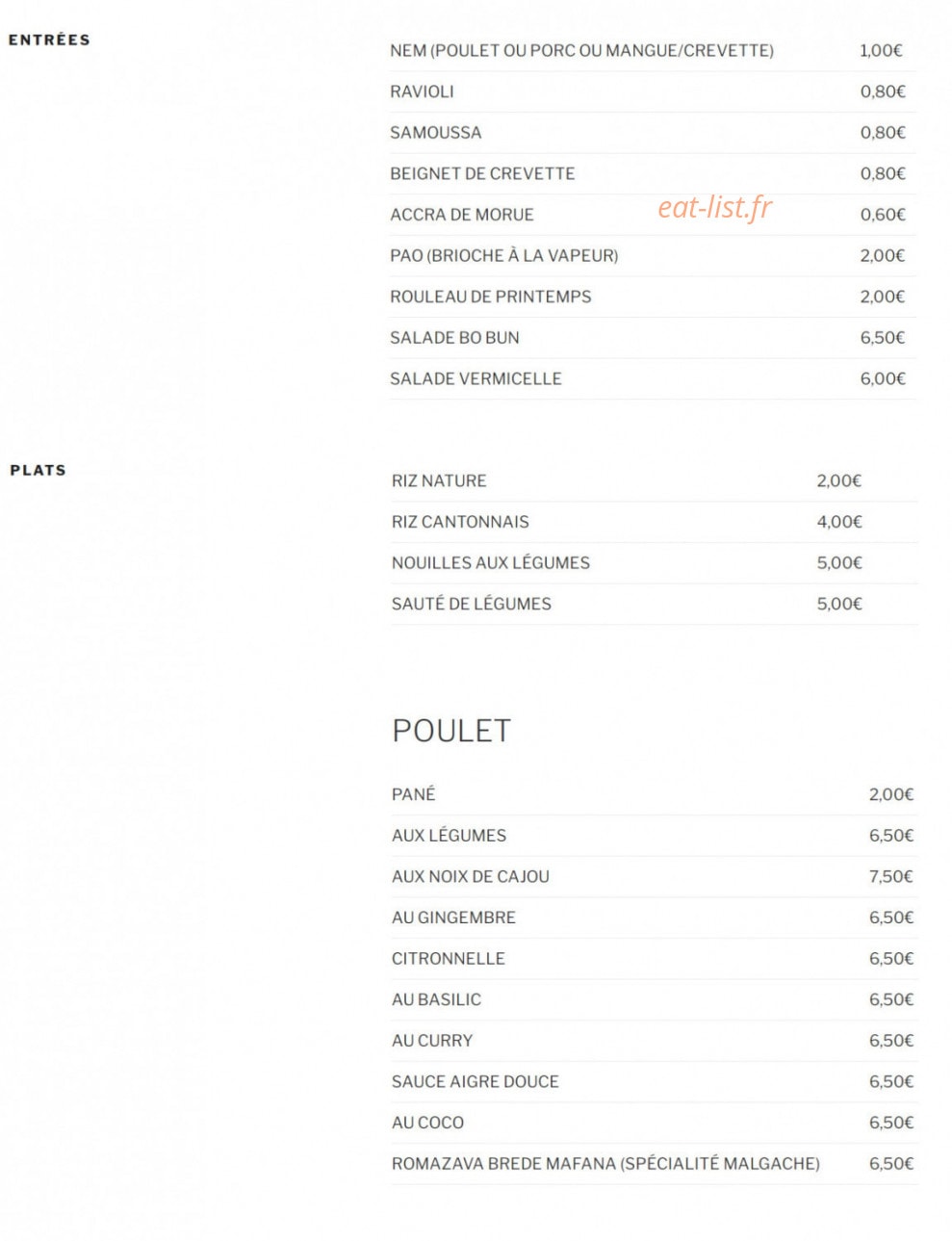 Bambou Nem — carte page 1