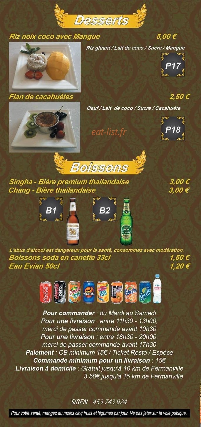 Bangkok Express — carte page 6
