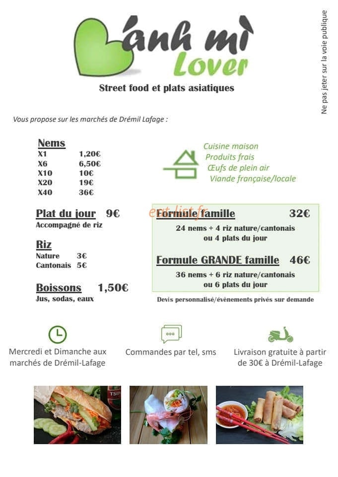 Banh Mi Lover — carte page 1