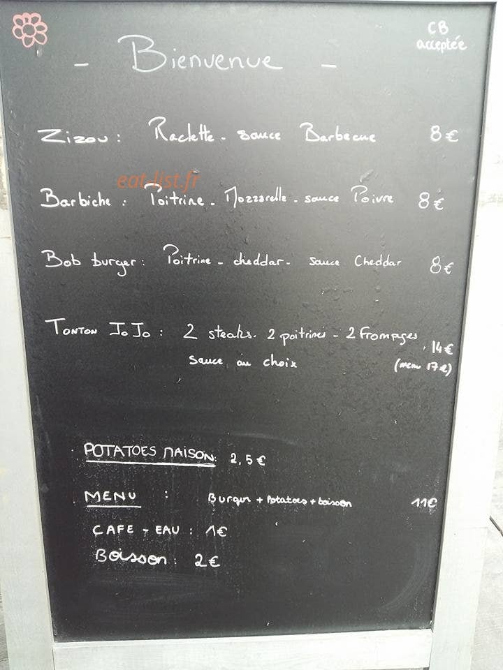 Be Burger — carte page 1