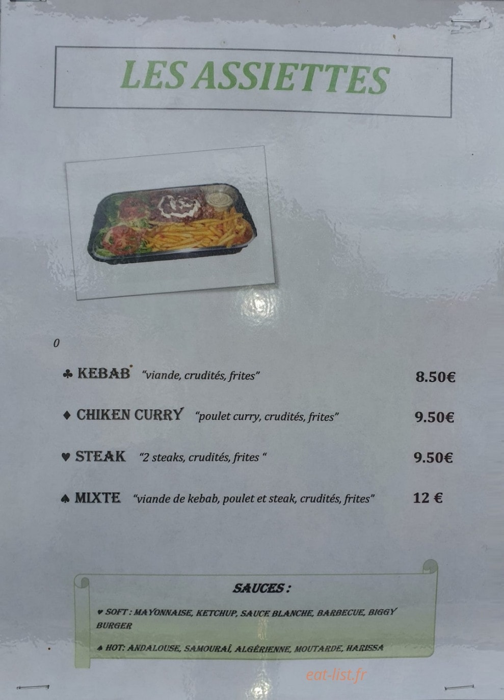 Bella Kebab — carte page 3