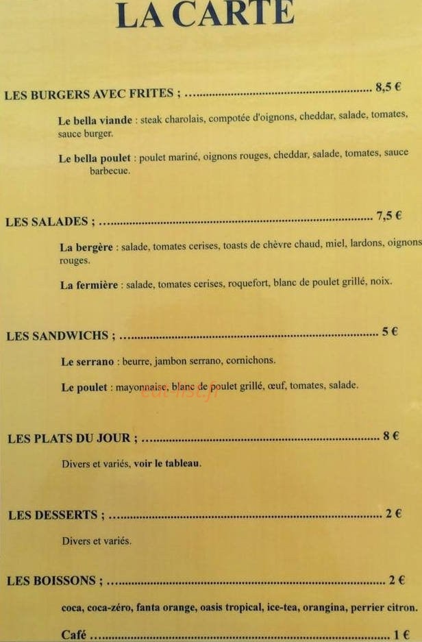 Bella — carte page 1