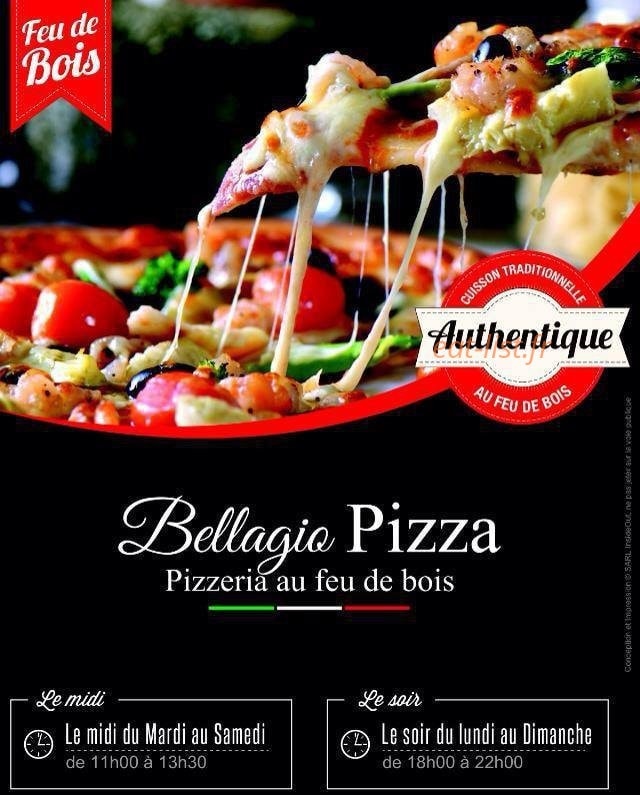 Bellagio Pizza — carte page 1