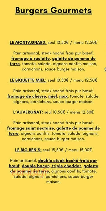 Ben's burger — carte page 3