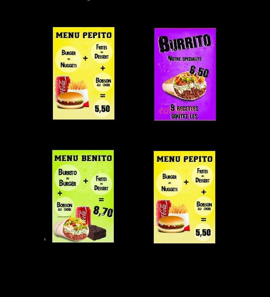 Benito Burrito — carte page 3