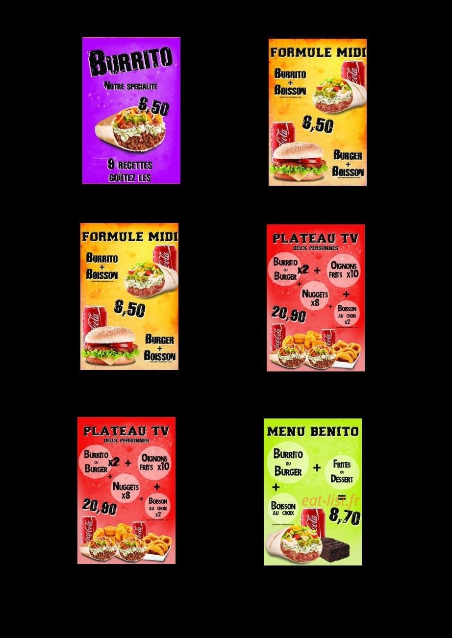 Benito Burrito — carte page 2