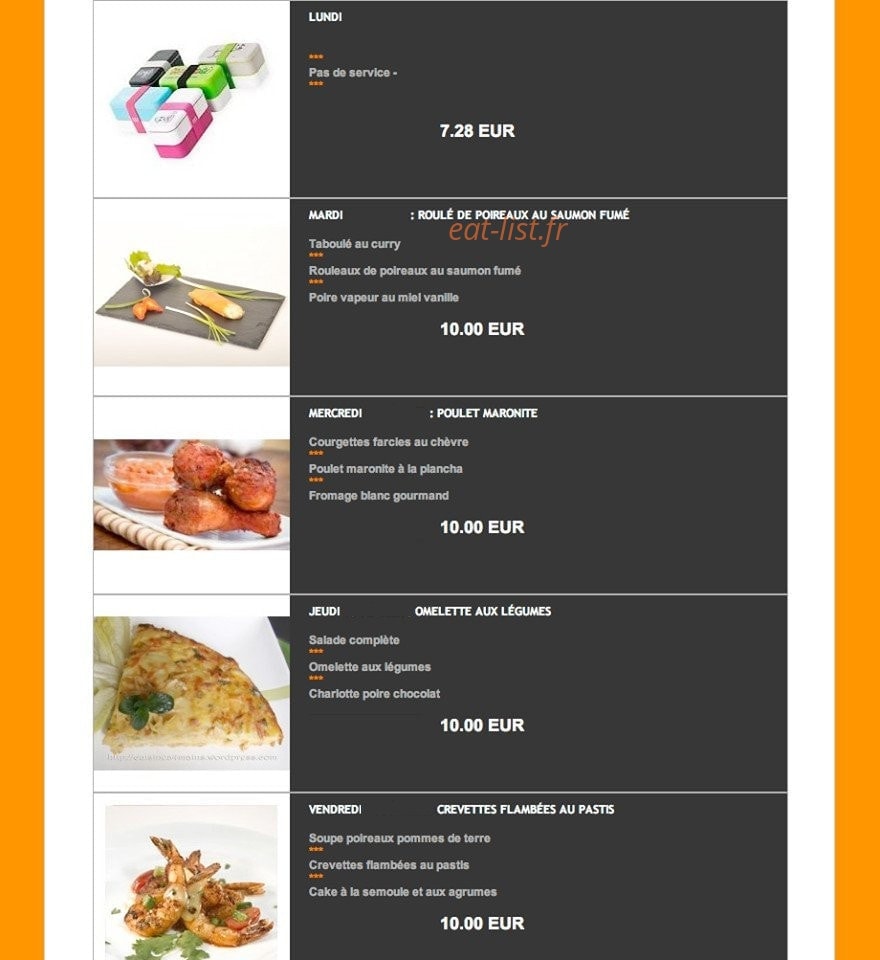 Bento and Lunch — carte page 1
