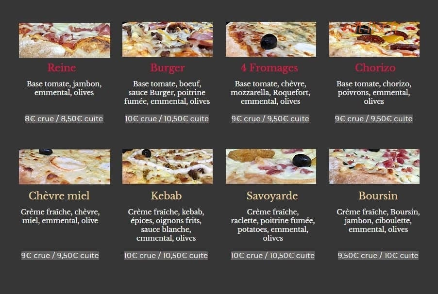 Bergamo Pizza express — carte page 1