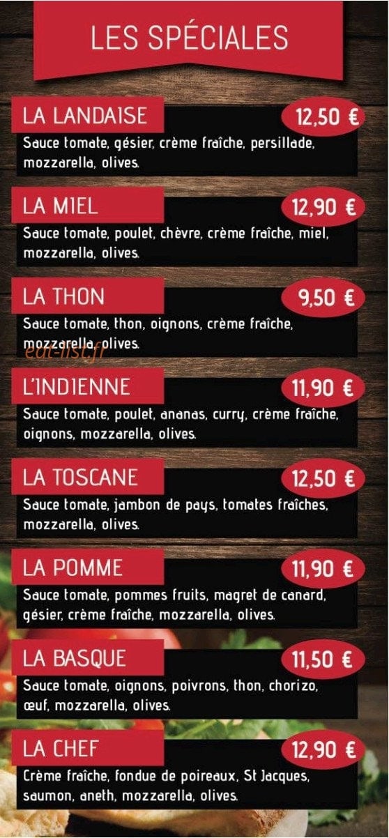 Bertrand Pizza — carte page 4