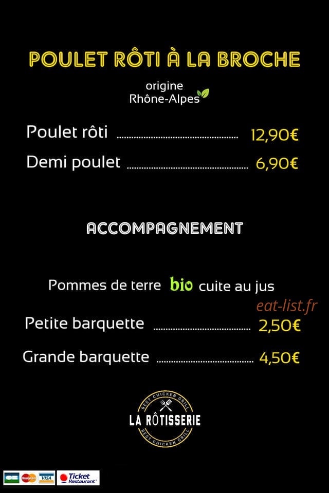 Best Chicken grill — carte page 1