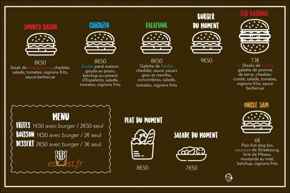 Big Kahuna Burger — carte page 1