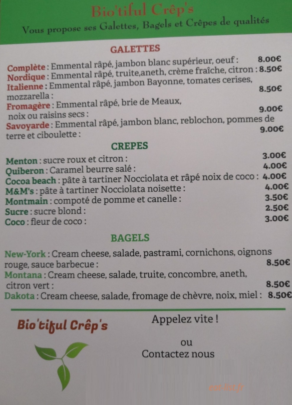 Bio'tiful Crêp's — carte page 2