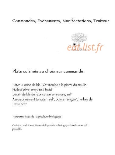 BioPizza — carte page 1