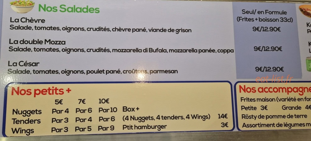 Bla bla Burgers — carte page 4