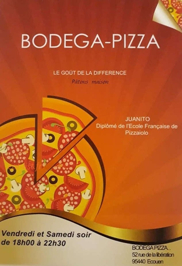Bodega pizza — carte page 1