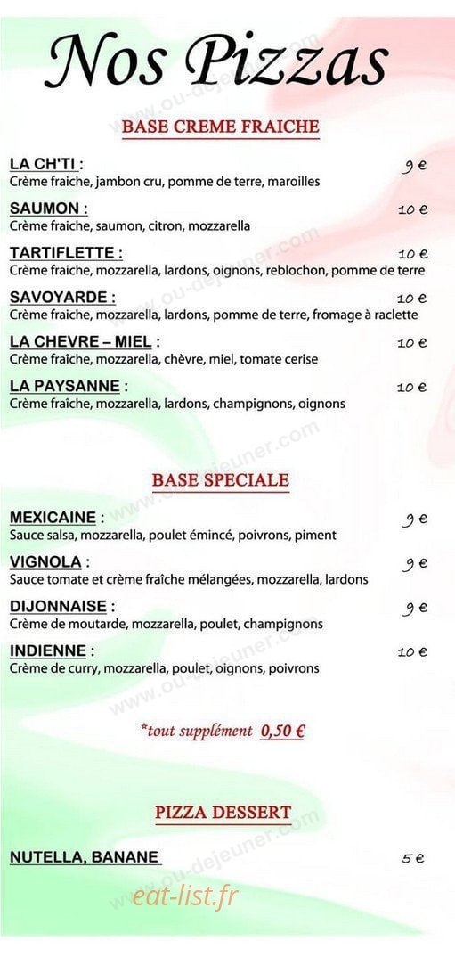 Bodiga pizza — carte page 2