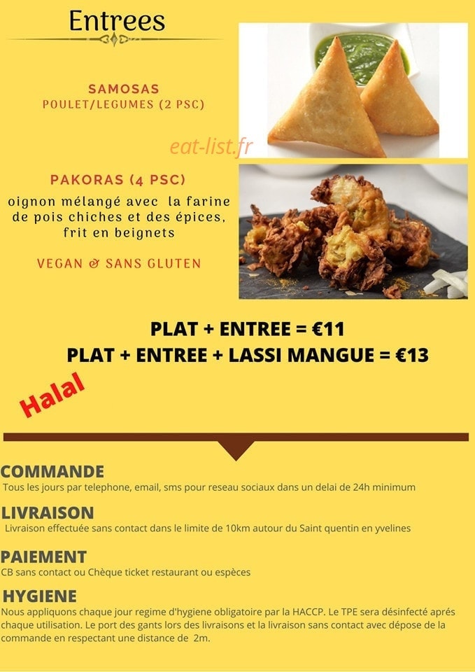 Bombay Spice — carte page 1