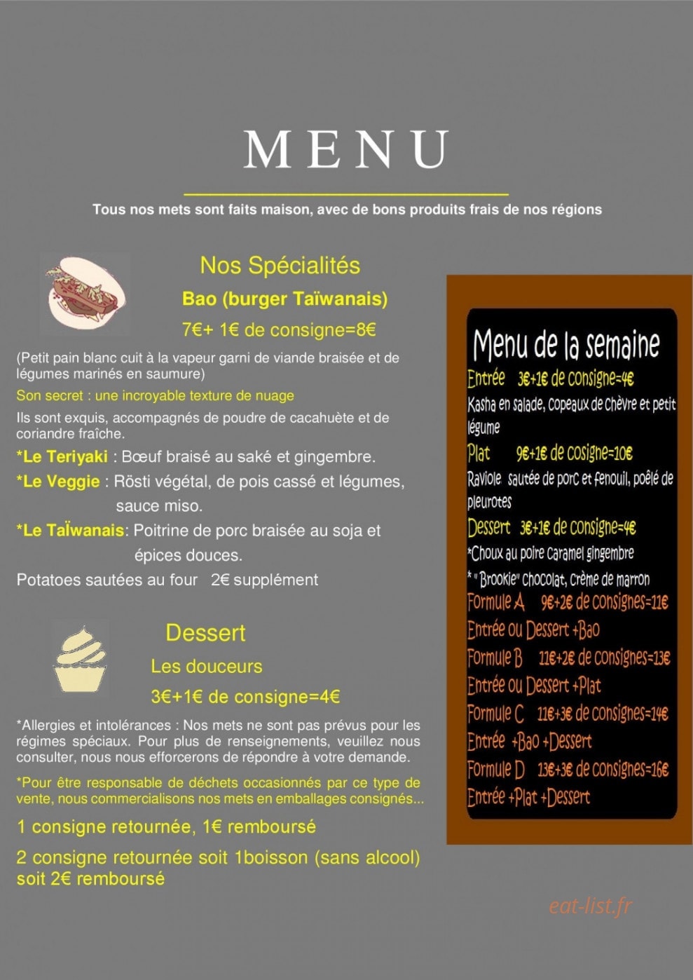 Bon'eat — carte page 1