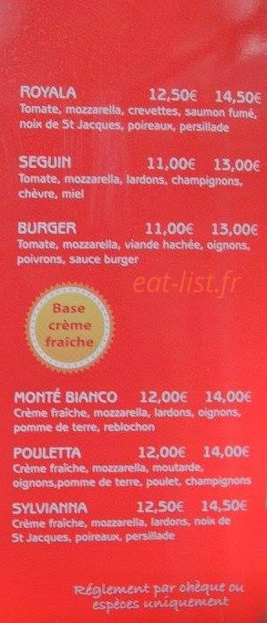 Bonissima pizzas — carte page 4