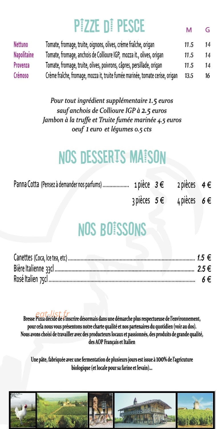 Bresse Pizza — carte page 2