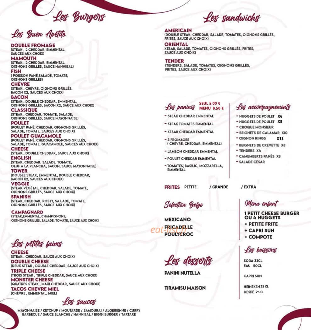 Buen Appetito — carte page 1
