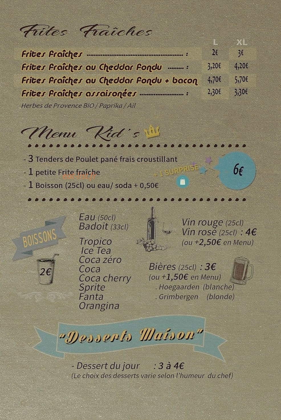 Burger Bel Air — carte page 2