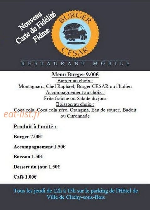 Burger Cesar — carte page 1