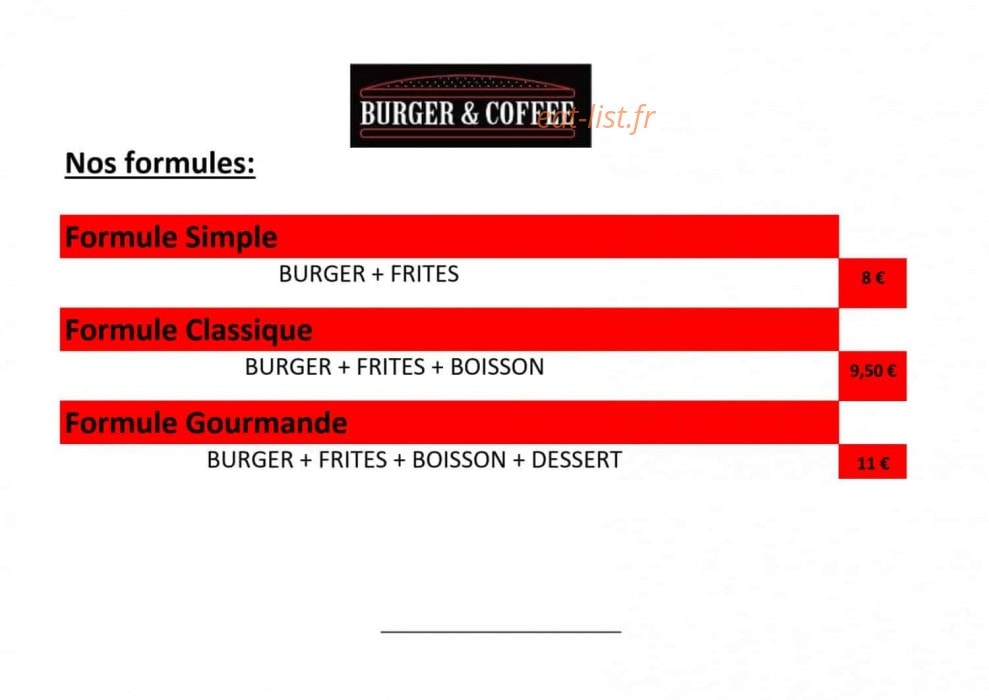 Burger&Coffee — carte page 3