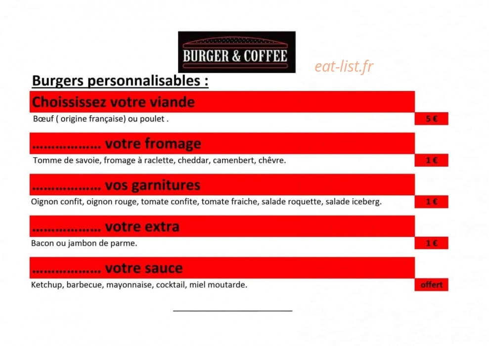 Burger&Coffee — carte page 2