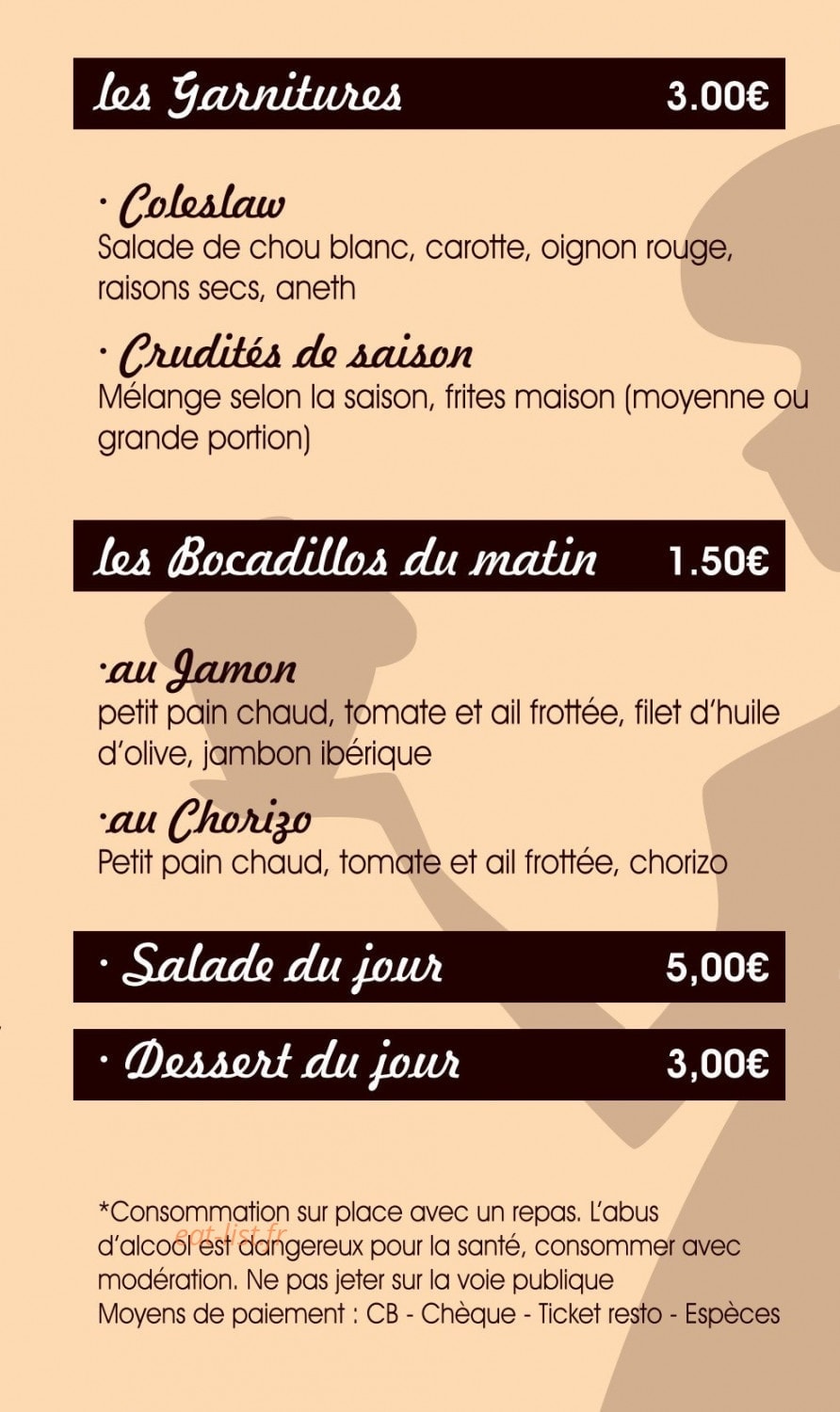 Burger comptoir — carte page 3