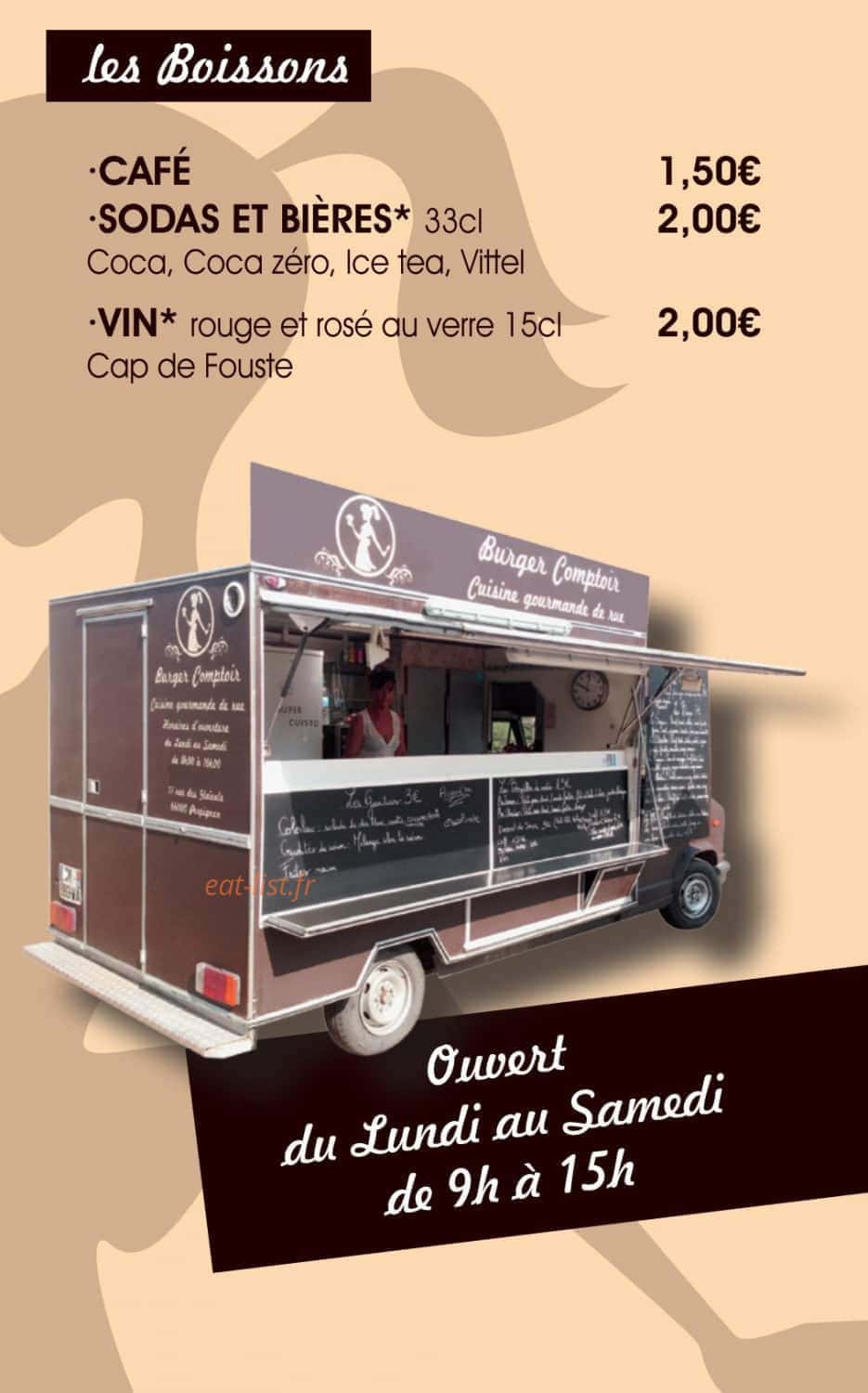 Burger comptoir — carte page 4