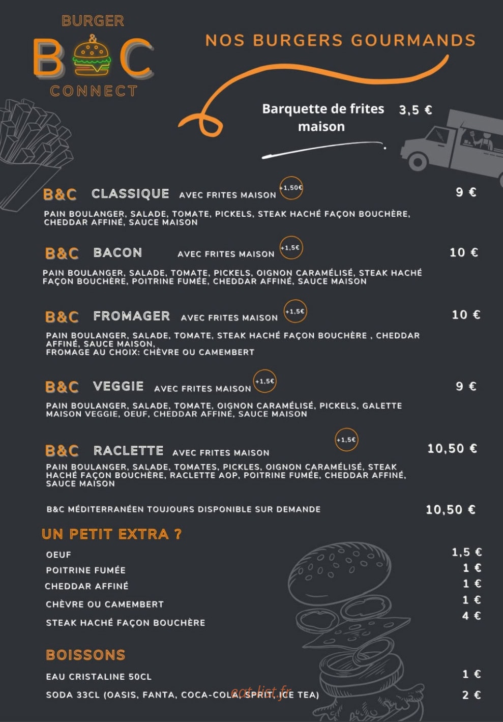 Burger & Connect — carte page 1