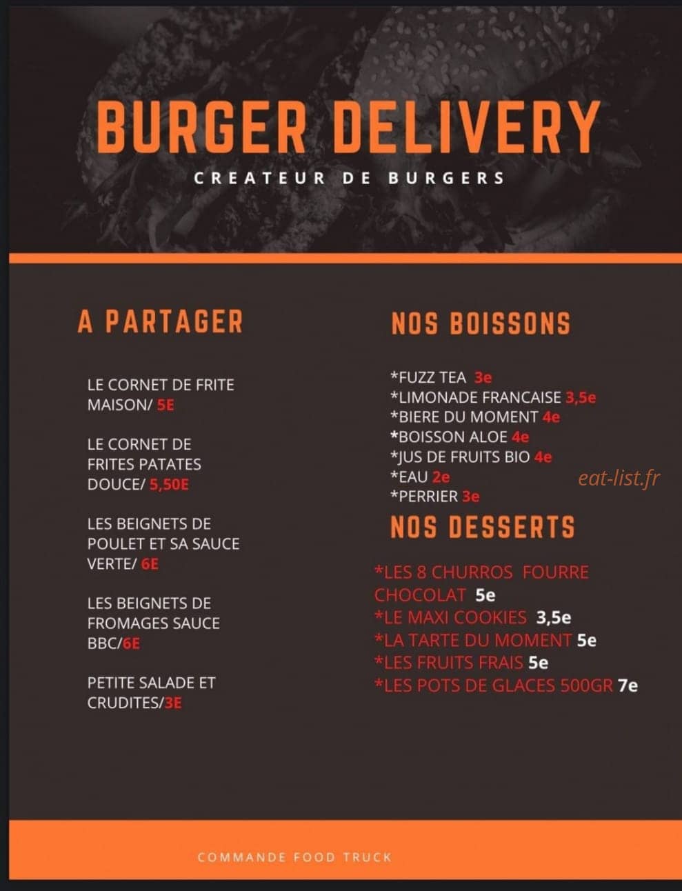 Burger delivery — carte page 2