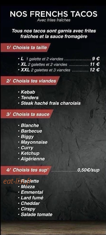 Burger du cœur — carte page 1