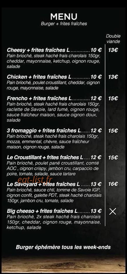 Burger du cœur — carte page 2