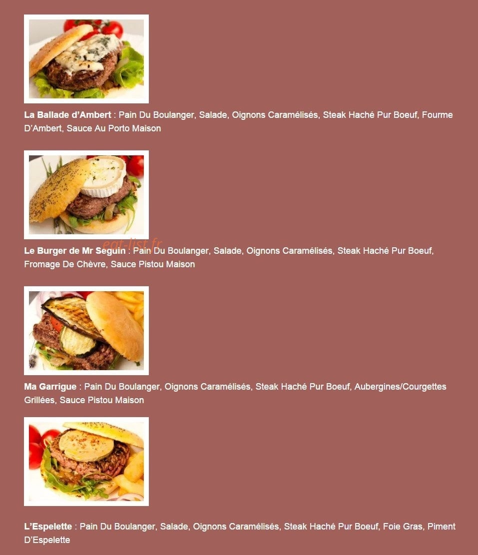 Burger et Compagnie hyères — carte page 2