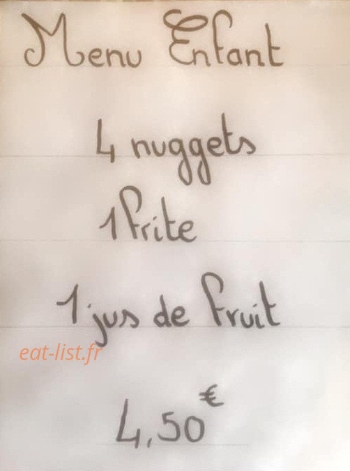 Burger JR — carte page 1
