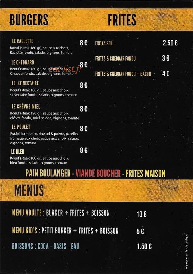 Burger paradise — carte page 2